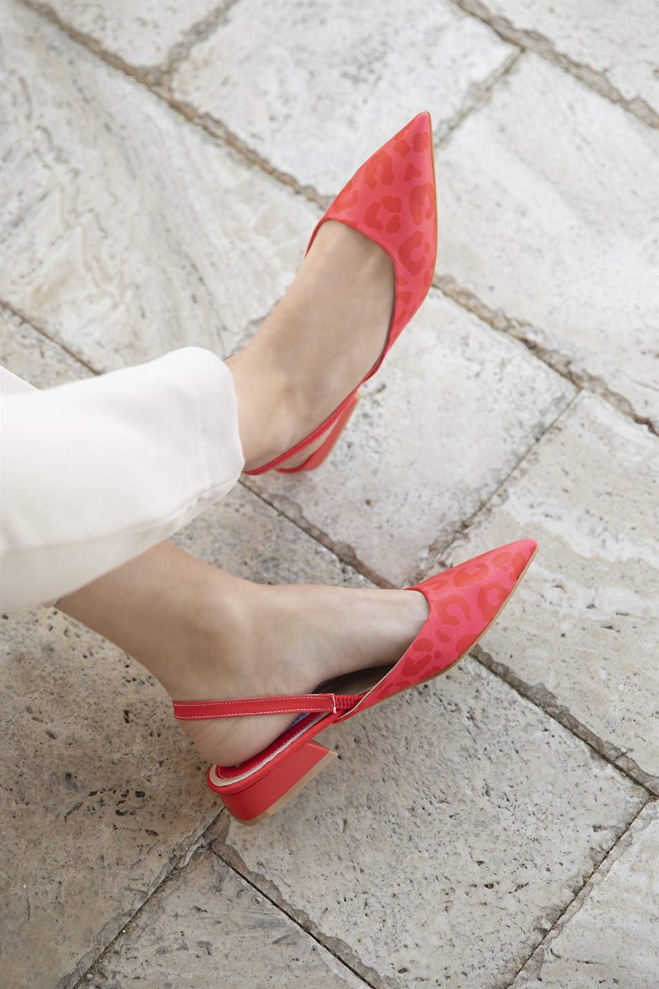 Darlin  Kadın Topuklu   Kumaş Sandalet Kırmızı