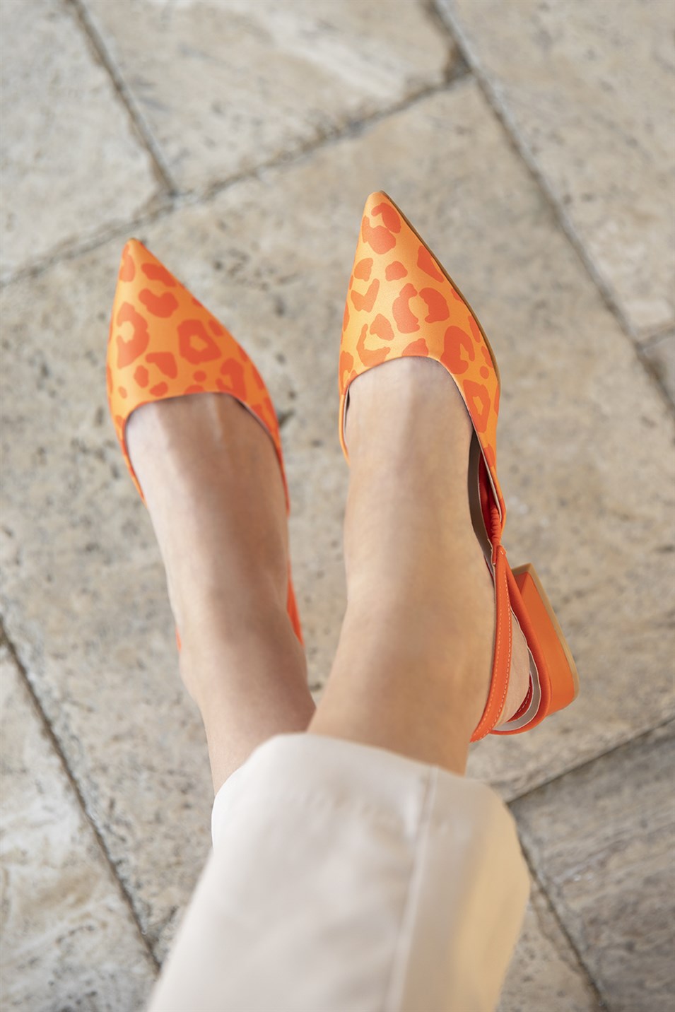 Darlin  Kadın Topuklu   Kumaş Sandalet Oranj