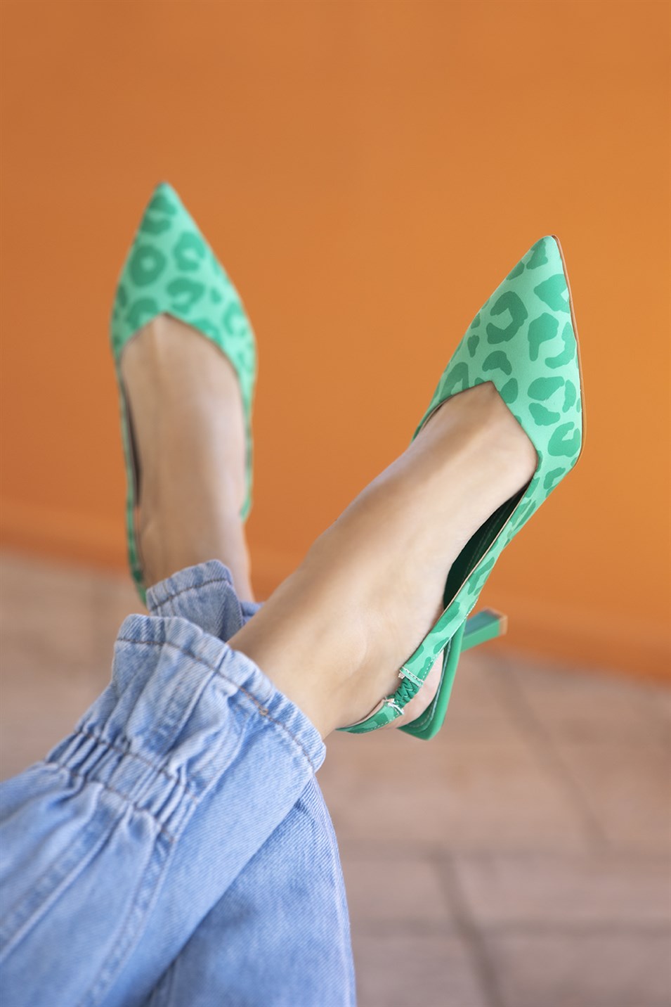 Harper  Kadın Topuklu  Kumaş Sandalet Yeşil