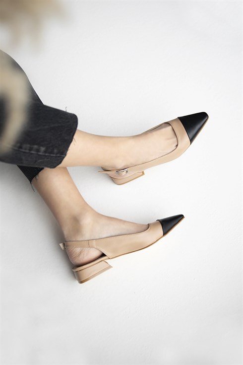 Nolan  Kadın  Topuklu Ayakkabı Ten-Siyah