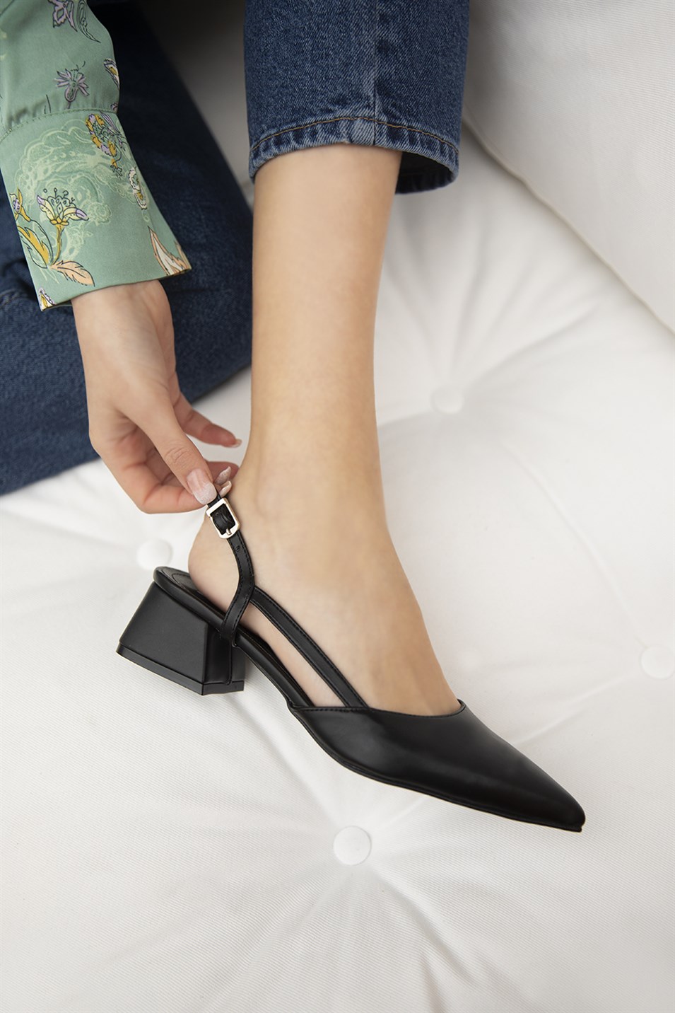 Pamela Kadın  Deri Topuklu Ayakkabı Siyah