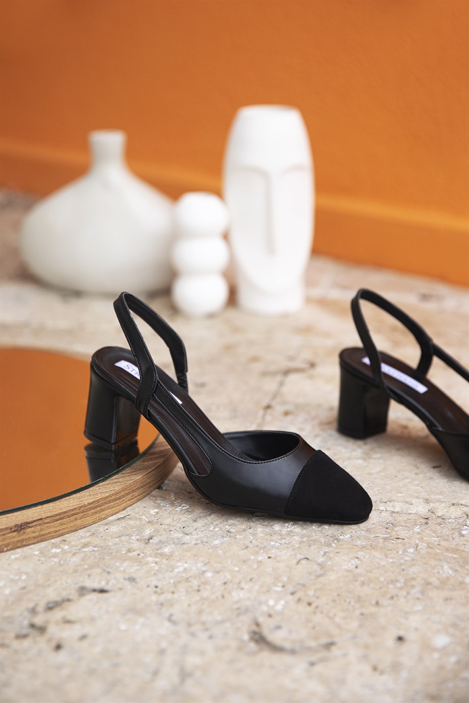 Paris Kadın  Deri Topuklu Ayakkabı Siyah