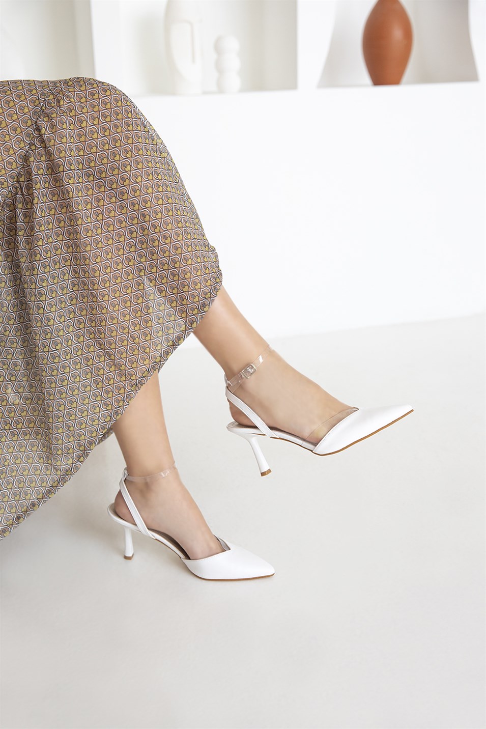Rosetta  Kadın  Deri Topuklu Ayakkabı Beyaz