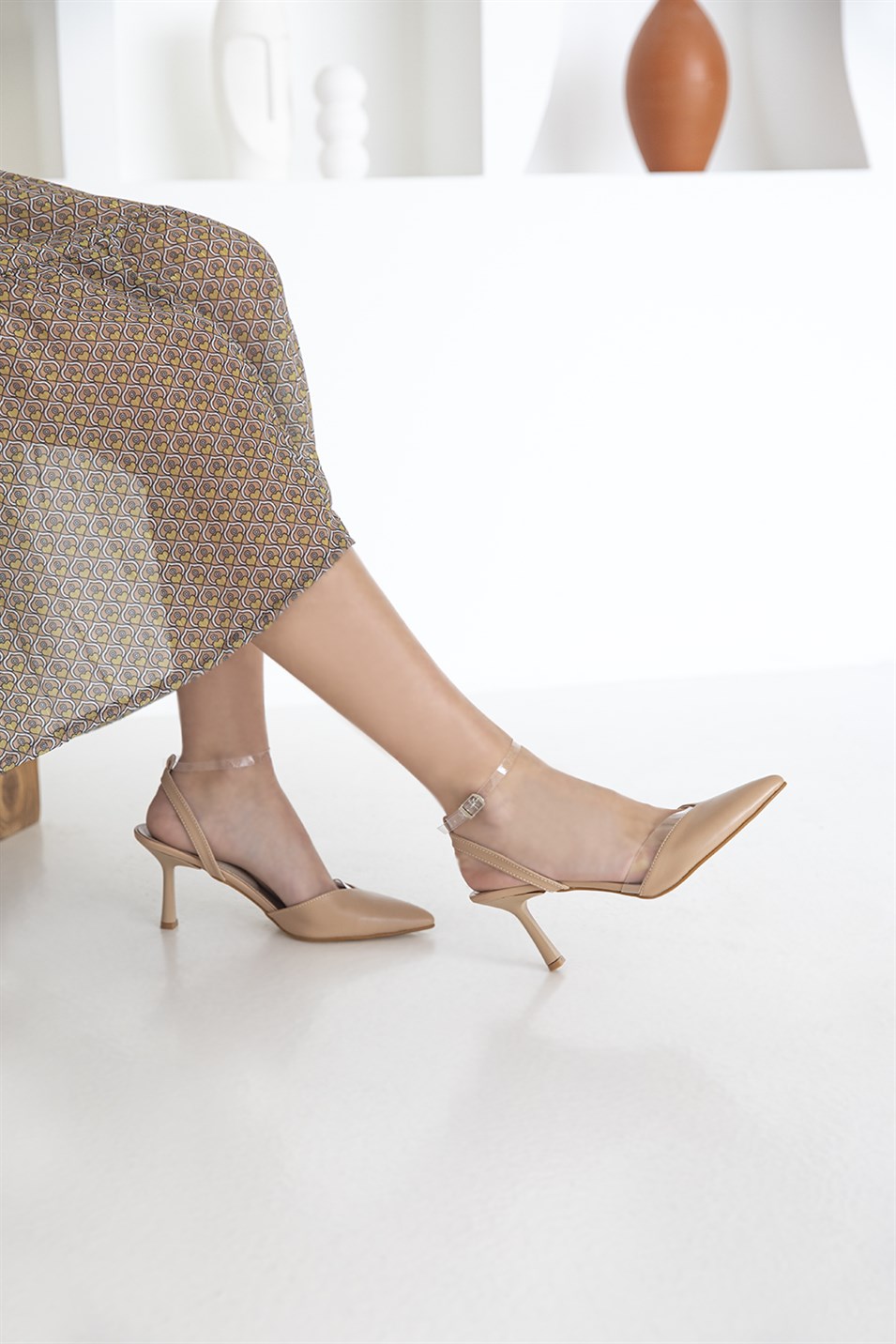 Rosetta  Kadın  Deri Topuklu Ayakkabı Ten