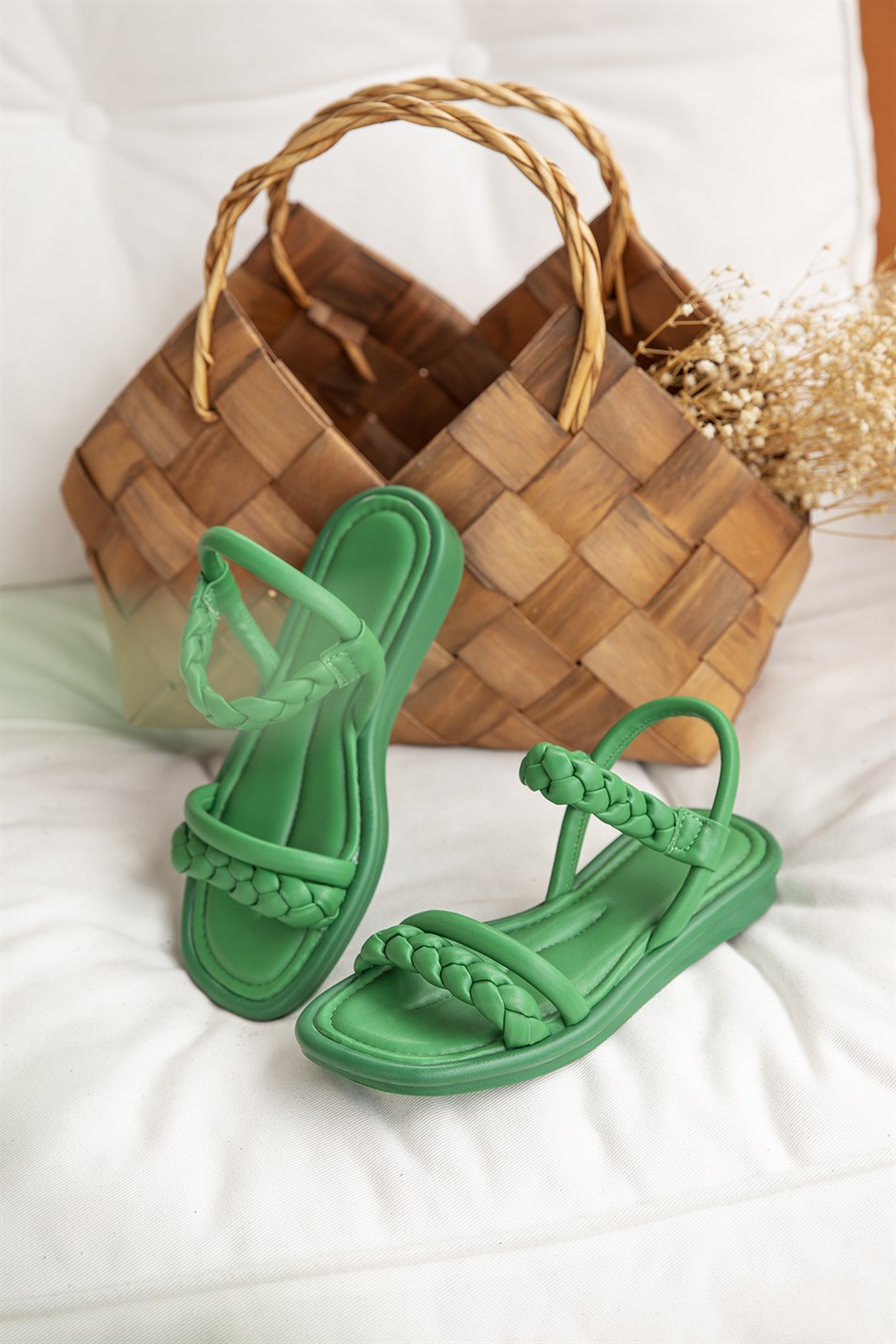 Sapphire  Kadın Örgü  Detay  Günlük Sandalet Yeşil
