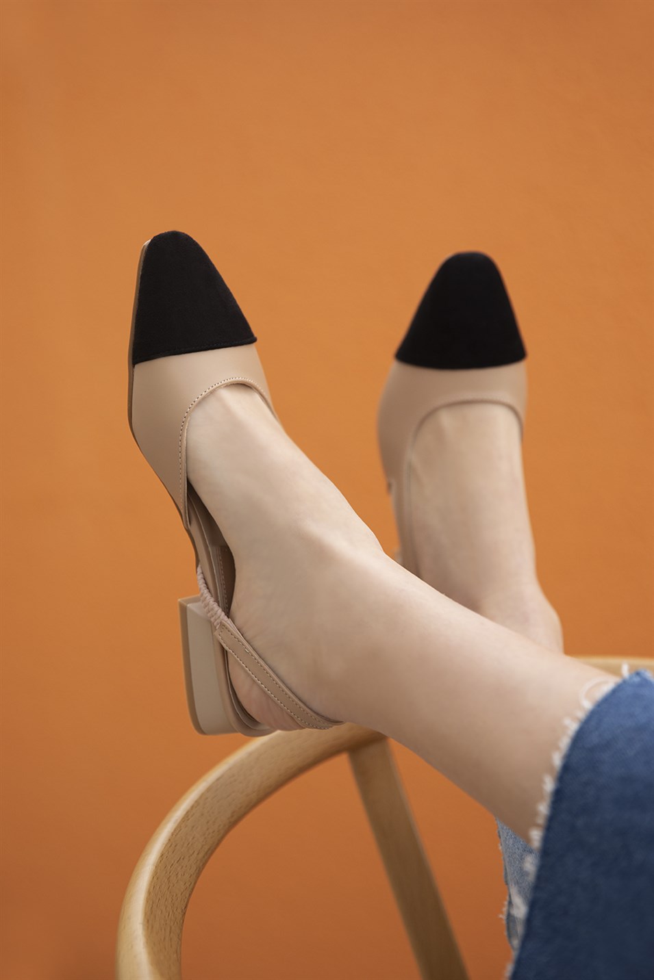 Sımmons  Kadın  Topuklu Sandalet Ten-Siyah