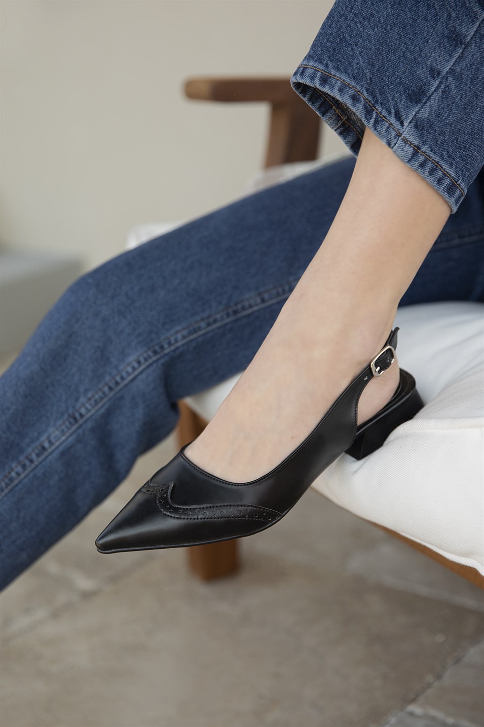 Talia  Kadın  Topuklu Deri Ayakkabı Siyah