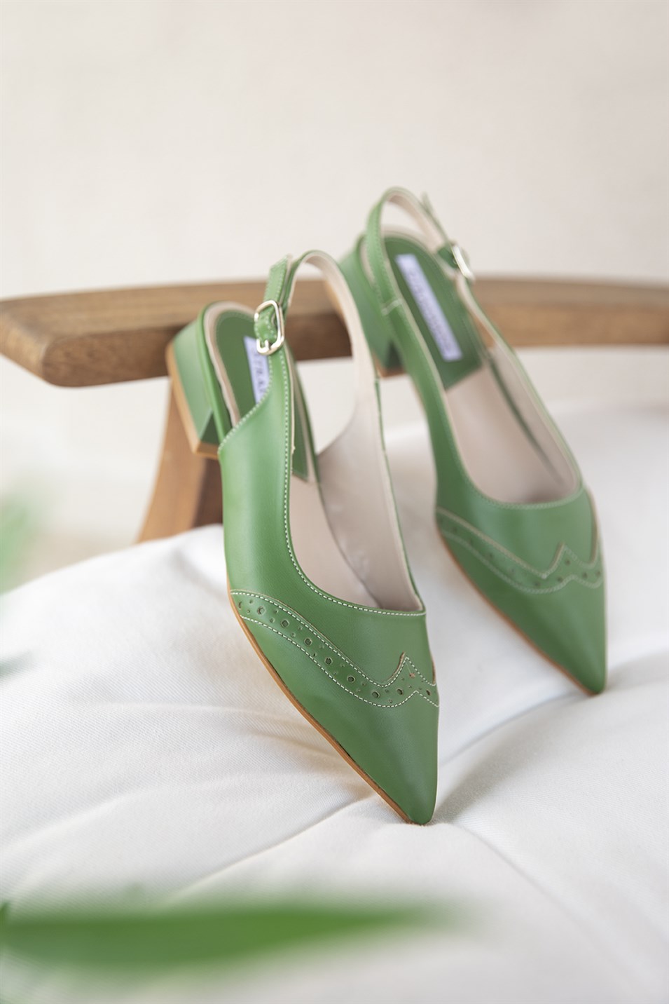 Talia  Kadın  Topuklu Deri Ayakkabı Yeşil