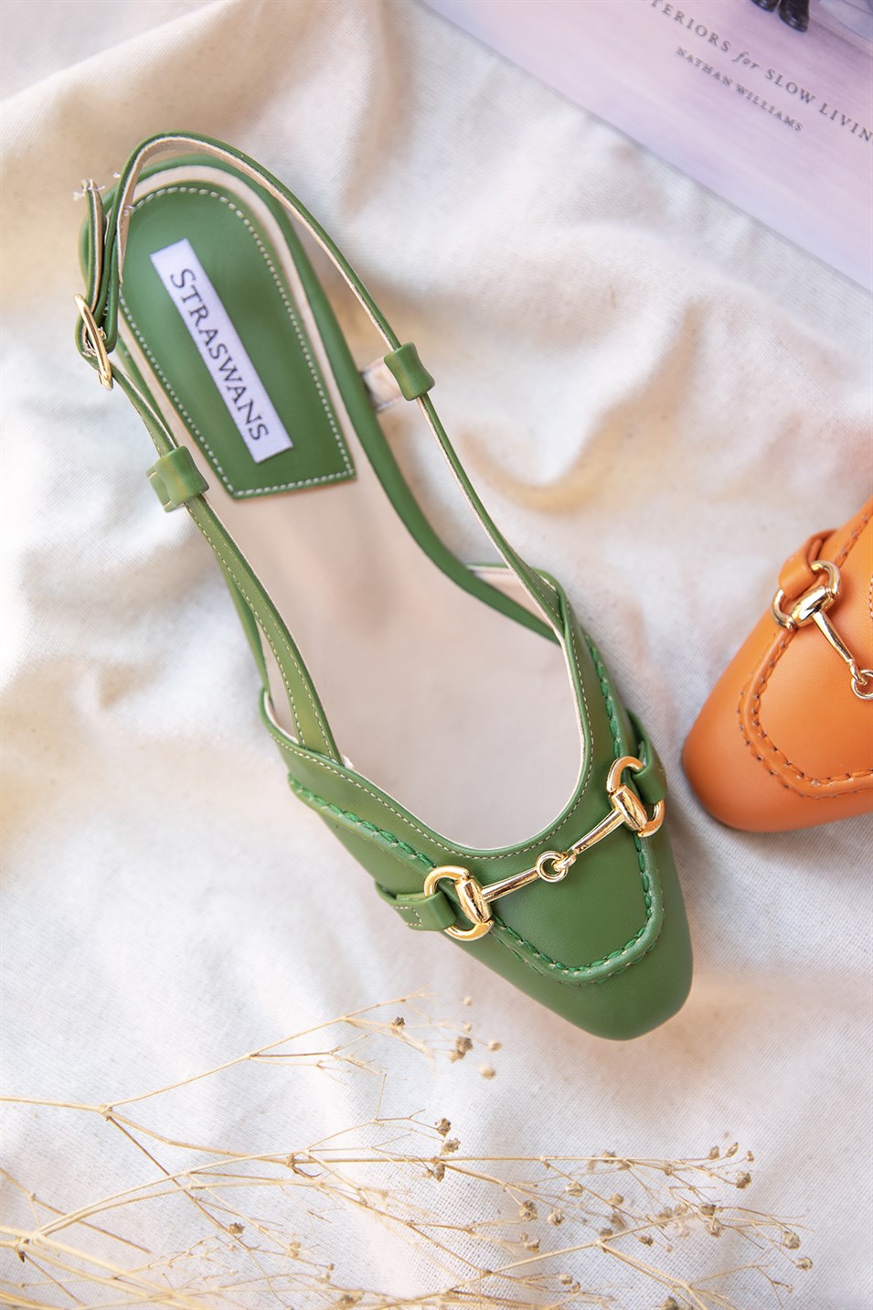 Yoana  Kadın Toka Detay Topuklu Ayakkabı Yeşil